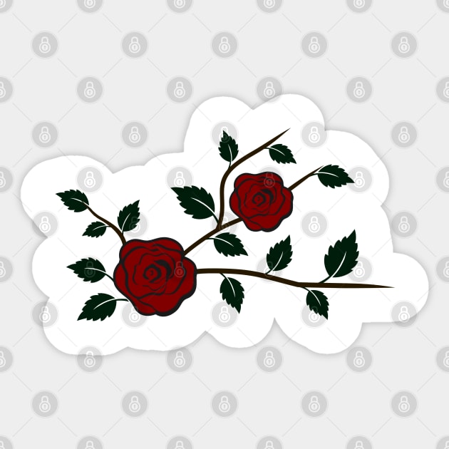 Rose Branch with flowers Sticker by ShirtyLife